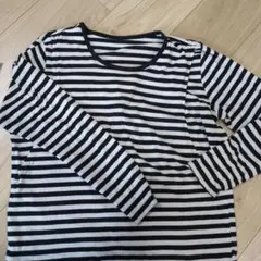授乳服 Lサイズ 黒白ストライプ