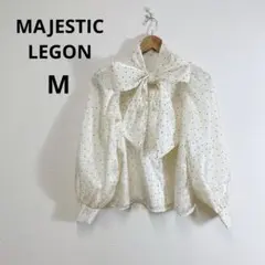 MAJESTIC LEGON ボウタイ ブラウス ドット アイボリー 長袖 Mのサムネイル