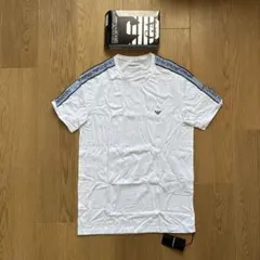 【未使用品】エンポリオアルマーニ ロゴ ライン 半袖 Tシャツ ホワイト S