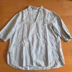 UNIQLO スキッパーカラー チュニック ベージュ