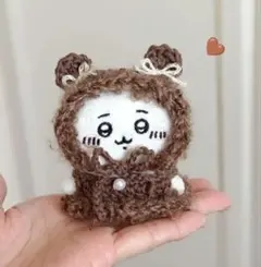 ちいかわ お座りぬいぐるみ まる耳 ぷっくりハート バレンタイン チョコ色