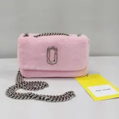 MARC JACOBS ピンク ショルダーバッグ　チェーンウォレット テリーミニ