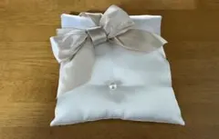 リボン付きリングピロー ハンドメイド品