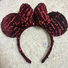 ディズニー赤いスパンコールカチューシャ