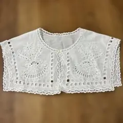 刺繍レース つけ襟 ホワイト