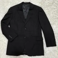 ビサルノ ロロピアーナ テーラードジャケット ウール ブラック 長袖 ストライプ