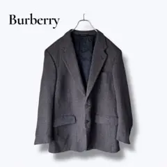 バーバリー ウール テーラードジャケット グレー　グレンチェック 古着 90s