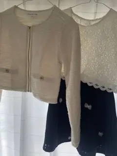 キッズ130　女の子フォーマル　卒園式入園式発表会　ワンピースボレロのセット