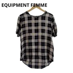 美品！EQUIPMENT FEMME チェックブラウス 半袖 niko∞2525のサムネイル