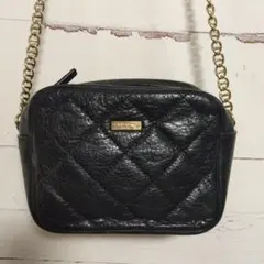【希少】ケイトスペード　ショルダーバッグ　キルティング　黒ゴールド金具