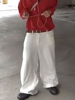 GAP ホワイト バギーデニム ワイドパンツ ホワイト ストリート y2k