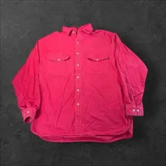 USA古着XL EddieBauer赤 ボタンダウン ネルシャツ シャモアクロス