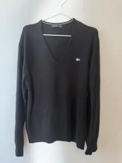 LACOSTE Vネック ニット セーター ブラック