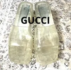 GUCCI クリア サンダル　ヒール　ラバー　25センチ　サイズ39