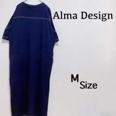 『アルマデザイン』（M）＊ロングワンピース＊カジュアル＊ネイビー