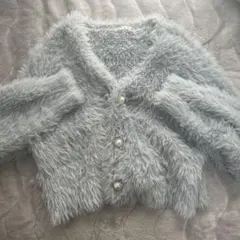 ブルーグレー シャギーカーディガン エムズエキサイト