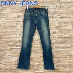 DKNY JEANS ブーツカット　フレアパンツ　クラッシュデニム