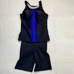 【美品】前開き スポーツ用水着 タンクトップ ショートパンツセット L