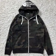 美品 ノースフェイス リアビュー フルジップフーディ パーカー カモフラ M