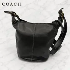 coach duffle sac black leather bag オールド
