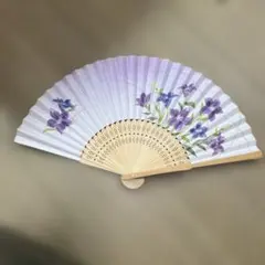 美品】舞扇子 29cm 藤の花 家紋（下がり藤）日本舞踊 舞台用 扇 飾り扇