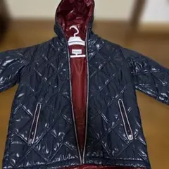 ネイビー キルティング ダウンジャケット