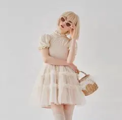 treat ürself チュール　バレリーナ ドロストリング リボン スカート トリートユアセルフ バレリーナ リボンチュールセットアップ ビスチェ
