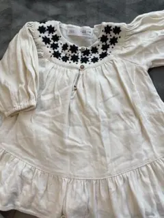 ZARA アイボリー刺繍ワンピース 9-12ヶ月
