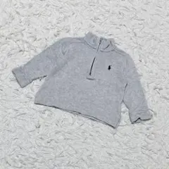 【ポロラルフローレン】❣️ハイネックトレーナー❣️長袖 スリット グレー 80