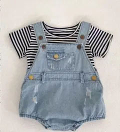 ベビー　デニムオーバーオール セット