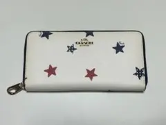 【新品未使用】コーチ　長財布　星柄　ホワイト　トリコロール