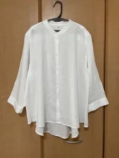 無印良品　リネン100％ シャツ 白 Lサイズ ナチュラルシャツ 春夏秋トップス