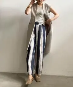 新品　アメリ　ペイントストライプ　リラックスパンツのサムネイル
