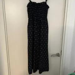 GUキッズ　黒ドット柄サロペット 140 美品