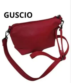 GUSCIO グッシォ レザー 本革 ショルダー バッグ 赤色 美品 古着