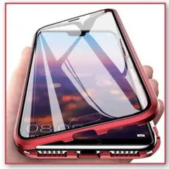 iPhone 11 Pro Max ガラスケース 磁気吸着ケース レッド
