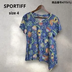 SPORTIFF 変形花柄半袖トップス　サイズ4のサムネイル