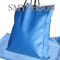 【値下げ】SMYTHSON ブルー レザートートバッグ SOMEA brume × CREAM COMPANY harada タンゴブルー レザートートL