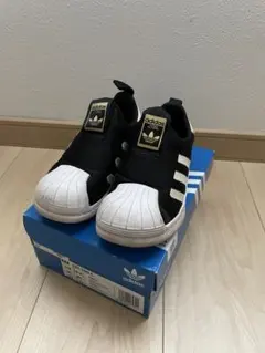 adidas スーパースター ブラック/ホワイト　17cm