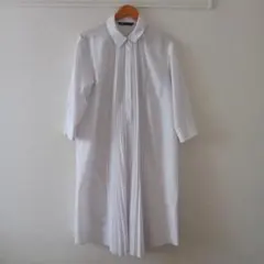 ZARA ホワイト プリーツ付き シャツワンピース
