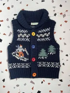 beamsmini BEAMS ニットベスト　ネイビー