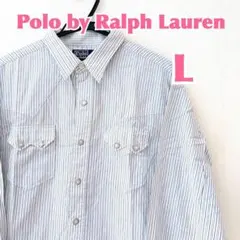 【Polo Ralph Lauren】90s ウエスタンシャツ L ストライプ