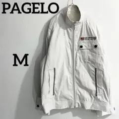 PAGELO パジェロ フルジップ ブルゾン ジャケット ワッペン 白 Mのサムネイル