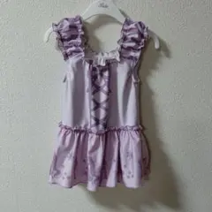 ラプンツェルワンピース水着 薄紫色 フリル