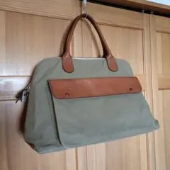 エッティンガーETTINGER キャンパス×レザートートバッグ グリーン 