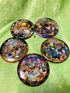東京ディズニーランド・シー2007〜2010年ハロウィン缶バッジ　5点セット