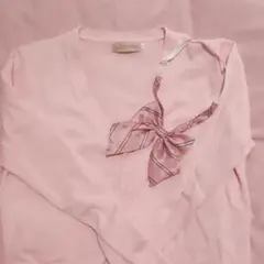 JK 制服 カーディガン リボン ピンク