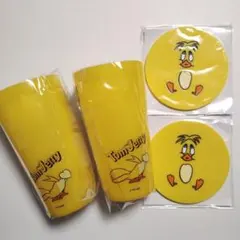 トムとジェリー　happy 一番　くじ　カナリア　タンブラーコップ　コースター