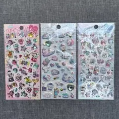 シール かわいい 立体 ストーン キラキラ ホログラム 3枚セット