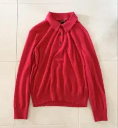 美品　DOLCE&GABBANA カシミヤ100% 長袖ニットポロ　赤